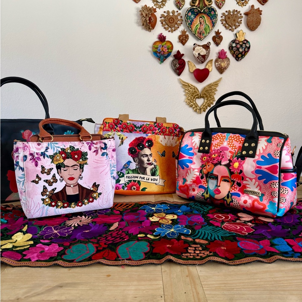 Frida Floral Handbag,Passion por la Vida and ArtistaFrida bag-all three included